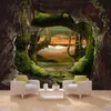 Personnalisé 3D photo papier peint grotte pierre primitive forêt grand salon mural chambre murale décor mural imperméable