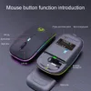 Wireless Mouse Rechargeable Bluetooth Dual Mode Mute Luminous Wireless Mouse for PC Laptop Two Colors
