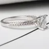 Cocktail Luxus Schmuck Paar Ringe 925 Sterling Silber Princess Cut Weiß Topas Moissanit Diamant Party Frauen Hochzeit Braut Ri1874184