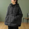 Johnature Korean Nieregularne Parkas Partas Pullover Cotton Płaszcz Zima Luźna Wygodne Kobiety Kurtka Dorywczo Płaszcze 211007