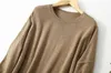 Femme 85% Silk 15% Cachemire Couche Couche longue Loose Type Pullover Top Pull Robe de pull LY001 211011