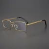 Mode Zonnebril Frames 24K Gouden Titanium Brillen Heren Hoge Kwaliteit Merk lezen Myopia Recept Bril Full Rim Ultra Light