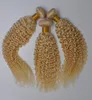 613 bleach blonde color human hair bundles 100gram weave 1pcs brazilian virgin kinky curly weave no shedding tangle free