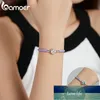 Bamoer Glücksarmband aus 925er Sterlingsilber, dreifarbig, echtes Lederarmband, Kleeblatt, europäisch, für Damen, DIY, feiner Schmuck, Fabrikpreis, Expertendesign, Qualität, Neueste