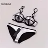 Muxilove 100% Neoprene Summer Padded Push Up Bikini Set Women Sexig baddräkt Badkläder Baddräkt Biquini Swim Gold Silver