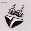 Muxilove 100% Neoprene Summer Padded Push Up Bikini Set Women Sexig baddräkt Badkläder Baddräkt Biquini Swim Gold Silver