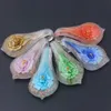 Wholesale 6pcs Pendants Handmade Murano Lampwork Glass Mix Color 3D Flower Waterdrop Pendant Fit Necklace Gift