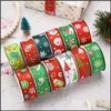 Party Home & Garden12 Style 2.5Cm Decorations Festive Supplies Ribbons Christmas Tree Fawn Snowflake Ribbon Drop Delivery 2021 O608M