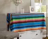 150*200cm Mexican Style Tassel Tablecloth Rainbow Pattern Cotton Color Strip Shawl Carnival Blanket Party Wedding Decoration