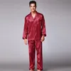 Męska odzież sutowa Autumn piżamę spodnie z długim rękawem haftowane dwuczęściowe zestaw B-6746