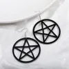 Dames Punk Acryl Big Star Dangle Oorbellen Gothic Zwart Grote Vijfpuntige Stars Ronde Drop Earring Fashion Statement Sieraden