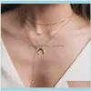 Colliers de boucles pendentifs JewelryChokers Gold Color Crystal Horns Pendant Collier pour femmes Girl Metal Charms Long Lached Collars Drop