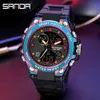 2021 Sanda Newカラフルなメンズウォッチスポーツミリタル防水腕時計デジタルクォーツ時計のための男性時計レリーゴITROGIO Masculino G1022
