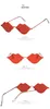 女性祭レールパーティーメガネレディース眼鏡のためのサングラスセクシーな赤い唇90年代ヴィンテージサンギャールズ