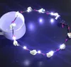 50%off Necklace Flashing LED strings Glow Flower Crown Headbands Light Party Rave Floral Hair Garland Luminous Wreath Wedding Girl kids toys