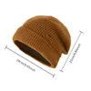 Basker mjuk varm slouchy beanie cap unisex vinter personligt hål nödställt virkning skidfast färg baggy slouch hatt