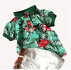 Рубашка с листьями для маленьких мальчиков, брюки, наряды, лето 2019, детская одежда для бутика, детские штаны с короткими рукавами для мальчиков, комплект из 3 предметов 321 Y26776548