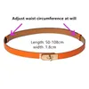 Belts Women High Quality Real Leather 1.8cm Width Golden Lock Buckle Dress Jeans Sweater Waistband Chain Belt 687