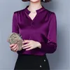 Mode Lente Vrouwen Blouses en Tops Lange Mouw V Kraag Chiffon Shirts Solid Office Dames Plus Size Blusas Kleding