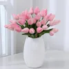 Decorative Flowers & Wreaths No Watering Faux Leather 15 Inch Long Single Stem Fake Tulip Decor For Home