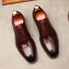 Grande Tamanho EUR45 Preto / Deep Cafeteira / Vinho Vermelho Brogue Goodyear Mens Negócios Vestido Sapatos Genuíno Couro Escritório Sapatos