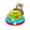 トップ高品質面白いペットのおもちゃ猫クレイジーボールディスクインタラクティブ娯楽プレートPlayディスクTRILAMINARターンテーブルキャットトイ210713