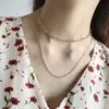LouLeur 925 sterling silver chain choker necklace gold high quality texture elegant necklace for women girls friendship jewelry Q0531
