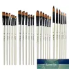 1sets nylon cheveux manche en bois aquarelle peinture pinceaux ensembles pour apprendre bricolage huile acrylique beaux-arts peinture pinceaux fournitures prix usine conception experte qualité