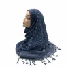 Sciarpa hijab in cotone a bolle vuote da donna lungo scialle avvolgente fascia musulmana traspirante foulard islamico sciarpe arabe