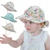 Sombrero de verano para bebé, gorro ajustable para el sol para bebé, gorros de playa de viaje SPF50, gorro de natación para bebé de 0 a 3 años, sombrero para el sol con lazo para niña y flores