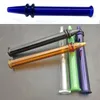 Groothandel Mini Kleurrijke Glas Nail 12cm Glasfilter Tips Tester DAB Straw Buis Glas Water Pijpen Roken Accessoires