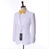 High Quality One Button White Paisley Groom Tuxedos Shawl Lapel Groomsmen Mens Suits Blazers Jacket Pants Tie W715 201012278t