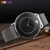 SKMEI Elegant Simple Quartz Mens Horloges 2 Pointer Creatieve wijzerplaat Horloge Mannen Waterdichte Roestvrijstalen Armband Montre Homme Q0524