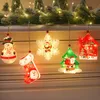 LED-strängljus Juldekoration Ljus Snowflake Santa Claus Star Sock Tree Hängande lampa för nyår Rumsbutik Hotell Inredning
