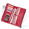 Ladies Wallet Anti-theft Brush Head Layer Cowhide Long Double Zipper Clutch