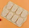 Baking Tray Mold Tools Silicone Bread Loaf Non Stick Perforated Pan DIY 8 Loave Hamburger Sandwich Cakes Breakfast Kitchen Mould