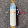 8oz Sublimation Feeding bottle Sippy Cup with Lid and Handle baby cups Straight Tumbler Stainless Steel Breastmilk Kids Tumbler