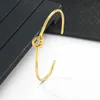 Todorova Trendy Ronde Circulaire Open Knoop Manchet Bangle Armbanden Voor Dames Roestvrijstalen Gouden Kleur Sieraden Armband Pulseiras Q0719