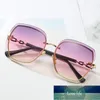 Solglasögon Kvinnor Kattögon Rimless UV400 Branddesigner Högkvalitativ Gradient Sun Glasses Kvinna Oculos