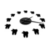コンテンポラリーアクリルミラー効果歯3D DIY壁掛け時計歯科用歯歯科用オフィスウォールアートデコ時計腕時計ギフト211110