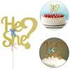 1 PCs Fille Ou Garçon Joyeux Anniversaire Gâteau Topper Partie Décoration Fournisseurs Il Ou Elle Cupcake Pour Baby Shower Gâteau Décoration Outils Y200618