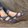 Vrouw zomer vintage wig sandalen gesp