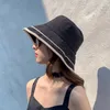 Brede Bravel Hoeden Foux Emmer Zon Zomer Vissen Visor Schaduw Gezicht UV-bescherming Verstelbaar Bescherm Window Designer Beach Damesmode