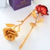 Fashion 24k Gold Foil Plated Rose Flowers Creative Gifts Lasts Forever Roses for Lover's Wedding Christmas Day Gift Home Decoration WLL690