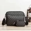 MANET Luxury Brand Leather Mens Crossbody Bag Plaid Pattern Travel Messenger Bags For Man High Quality Satchel Sling School Bag 211029