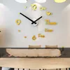 3D акриловый DIY настенные часы современный дизайн большие декоративные кварцевые часы бесшумное движение гостиная декоративные часы черный золотой 674 к2