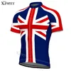 Racing Jassen Klassieke Retro Britse Nationaal Team Pro Fietsen Jersey XimaSummer Polyester Heren Sports Korte Mouw Sneldrogend Ademend