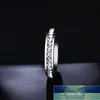 Anéis de aço inoxidável de Cacana para mulheres 4mm CZ Curround Fashion Jewelry Atacado