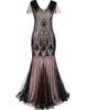 V-Neck Long Prom Dress Dress Sequins Majoy Beaking Party Abiti Donne Donne Abiti per maniche eleganti per il 2022