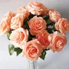 Flores artificiais Falso Rosa Única Realística Touch Hidratante Rosas Casamento Dia Dos Namorados Festa de Aniversário Decoração RRB12277